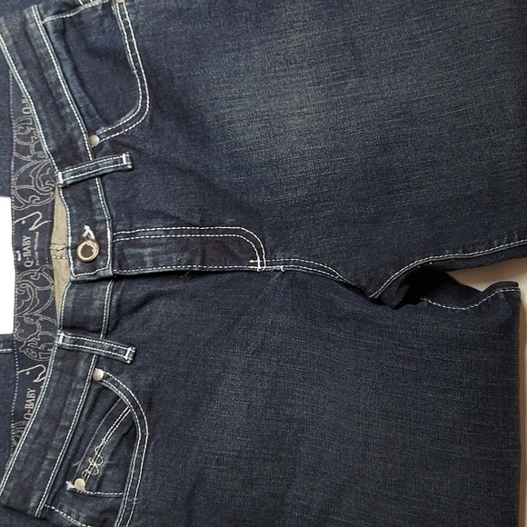 Q-BABY No Gap EMBELLISHED Size  Riding JEANS Dark Wash STRETCH Wrangler 9/10 - Picture 4 of 12